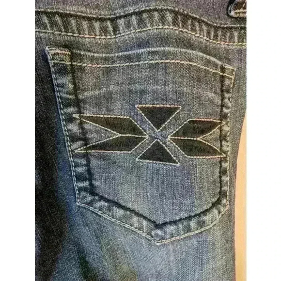 Tin Haul Jeans Blue 31/32 women's boot cut western embellished pockets - Picture 11 of 13